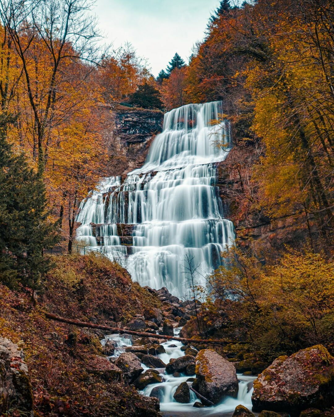 Cascade de l'Eventail, situé aux cascades de l'hérisson - Jura / Bourgogne-Franche-Comté / France